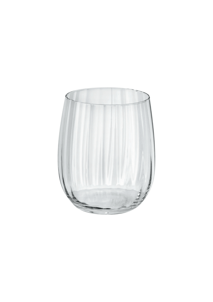 waterglas met ribbels en een inhoud van 46 cl. perfect voor het stylen van je 21 diner, bruiloft en nog veel meer evemementen
